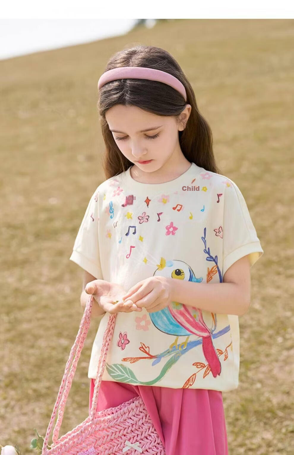 CHANZUIGOU (CHANZUIGOU) [7A Antibacterial Cooling] Girls Printed Set 2026 Summer New Children's Short Sleeve Pants Sports Two-Piece Set 35